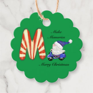 Motor Scooter Gnome With Candy Letter  Favor Tags