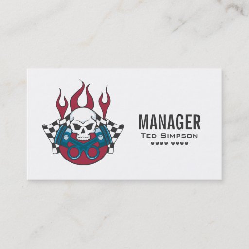 Customizable Motor Sports Car Racing Team Manager Business Card
