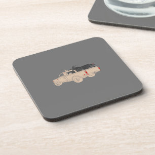 motor trail on the back of an open truck beverage coaster