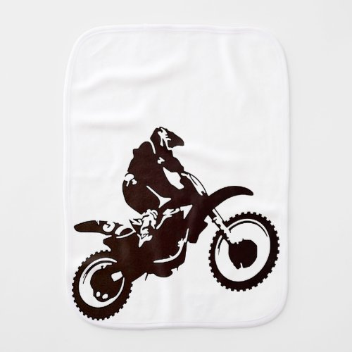 Motor X Silhouette Baby Burp Cloth