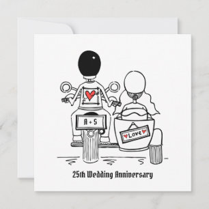 Motorbike and Sidecar Wedding Anniversary Invitation