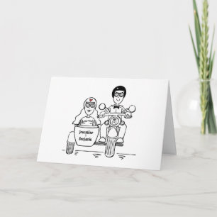Motorbike and Sidecar Wedding Card