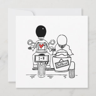 Motorbike and Sidecar Wedding Evening Reception Invitation