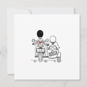 Motorbike and Sidecar Wedding Evening Reception Invitation