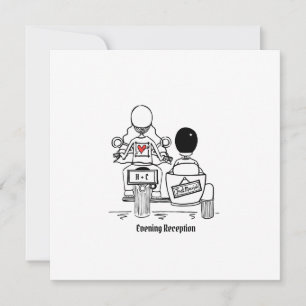 Motorbike and Sidecar Wedding Evening Reception Invitation
