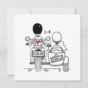 Motorbike and Sidecar Wedding Invitation