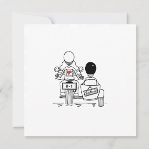 Motorbike and Sidecar Wedding Invitation