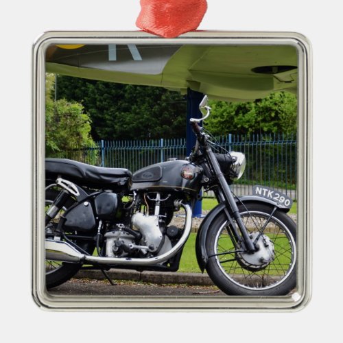 Motorbike And Spitfire Metal Ornament