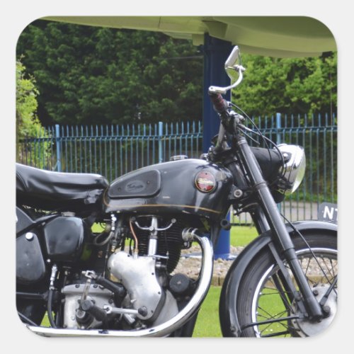 Motorbike And Spitfire Square Sticker