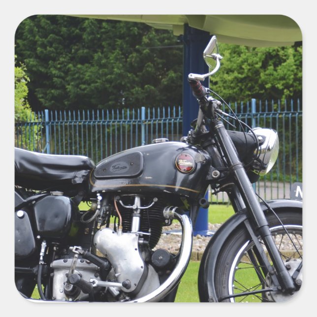 Motorbike And Spitfire Square Sticker (Front)