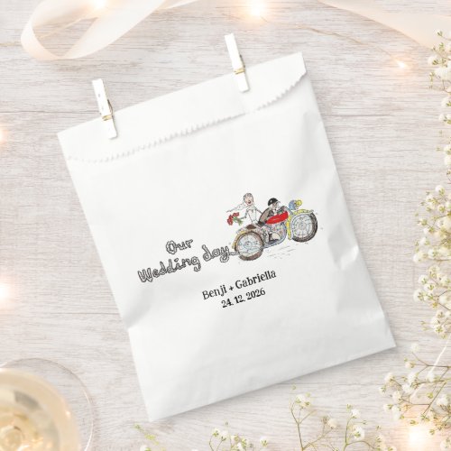 Motorbike Bride and Groom Wedding Favor Bag