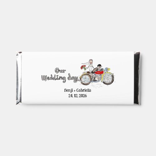 Motorbike Bride and Groom Wedding Hershey Bar Favors