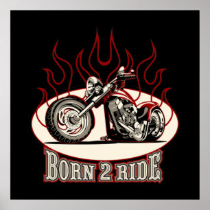 Motorbike Cartoon Poster