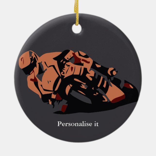 Motorbike Ceramic Ornament (Back)