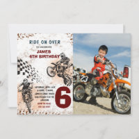 Motorbike Dirt Bike Photo Birthday Invitation