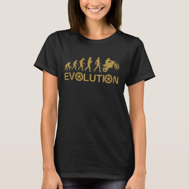 Motorbike Evolution Cool Motorcyclist design T-Shirt (Front)