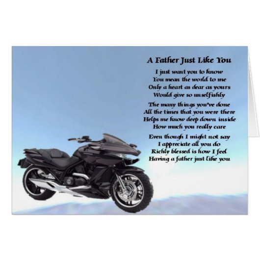 Motorbike Father Poem (Front Horizontal)
