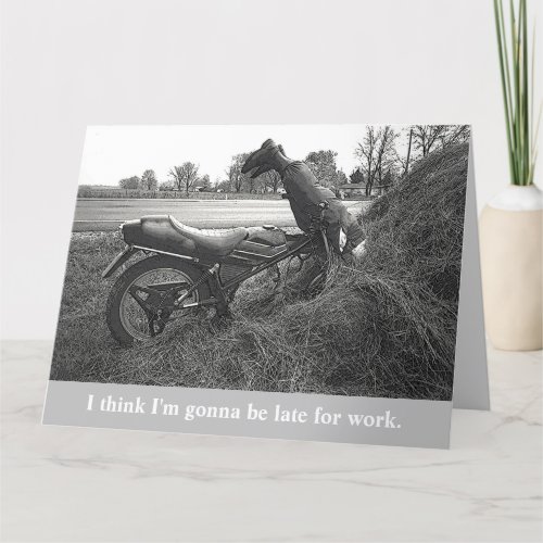 MOTORBIKE FUNNYFAKE accidentcustomizable text Card