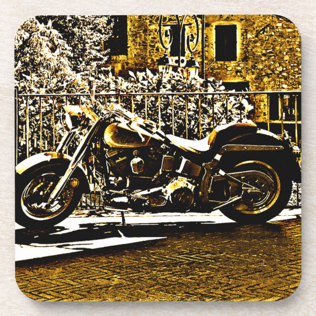 Motorbike in Ancient Valbonne France  Beverage Coaster (Front)