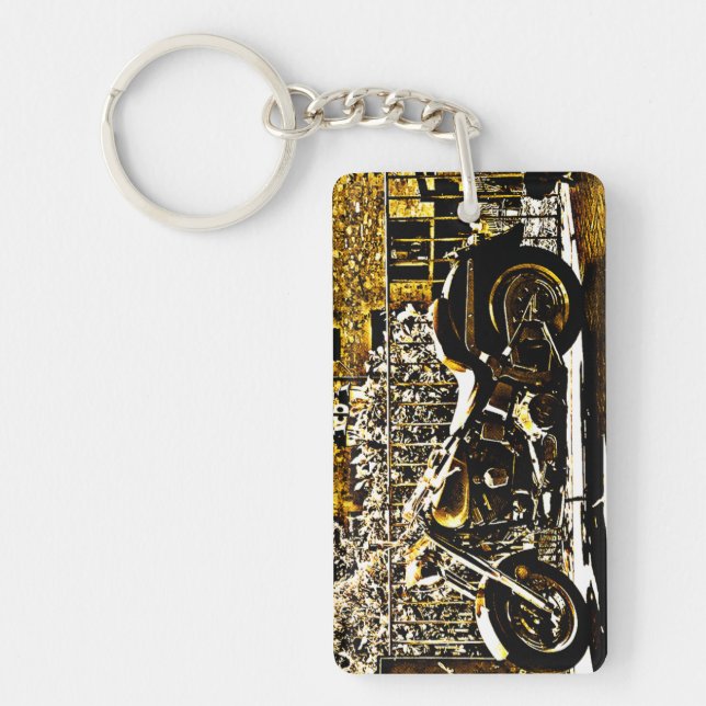 Motorbike in Ancient Valbonne France  Keychain (Front)