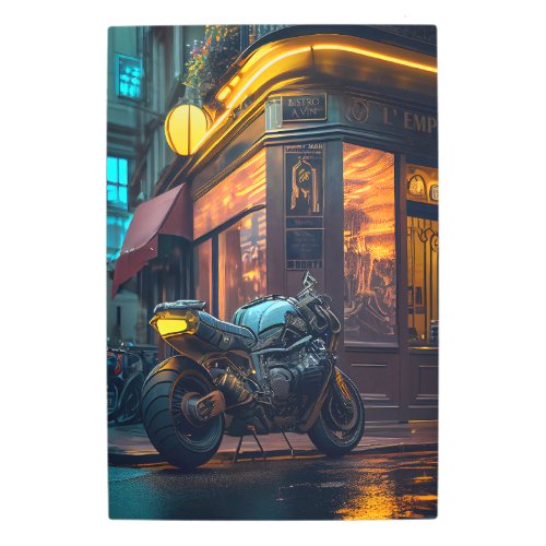 Motorbike in Paris Metal Print