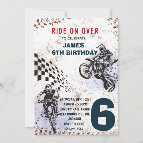 Motorbike Invitation Dirt Bike Party Invitation