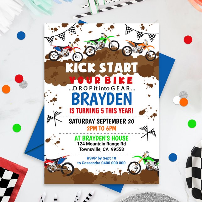 Motorbike Invitation Dirt Bike Party Invitation (Creator Uploaded)