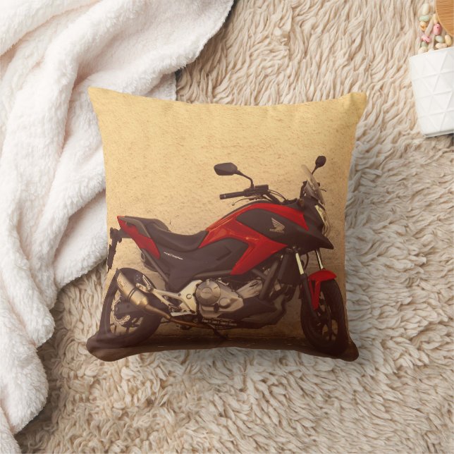 Motorbike Motorcycle Bike Biker Rider Throw Pillow (Blanket)