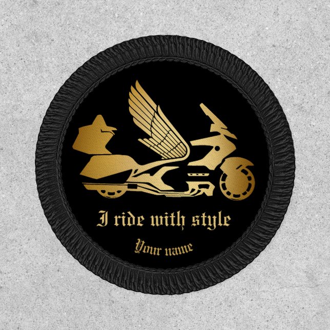 Motorbike motorcycle biker goldwing style patch (Front)