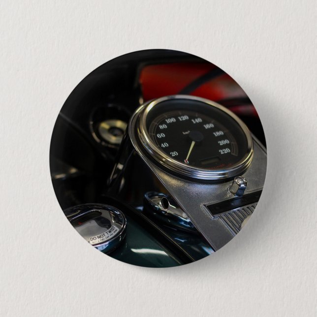 Motorbike Motorcycle Biker Rider Button (Front)