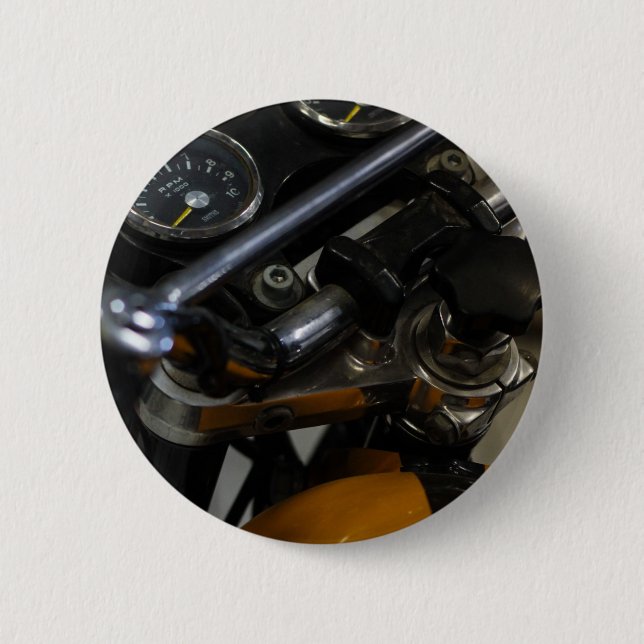 Motorbike Motorcycle Biker Rider Button (Front)