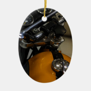 Motorbike Motorcycle Biker Rider Ceramic Ornament