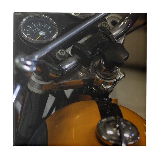 Motorbike Motorcycle Biker Rider Ceramic Tile (Front)
