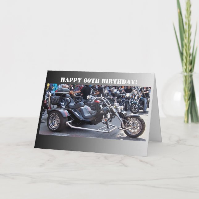 Motorbike Personalised 60th Birthday Card (Front)