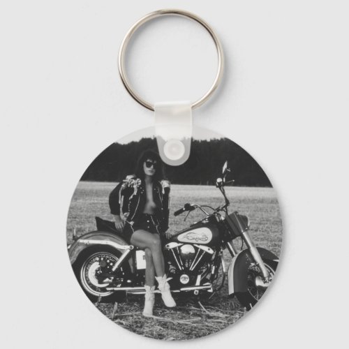 Motorbike Pinup Girl Keychain