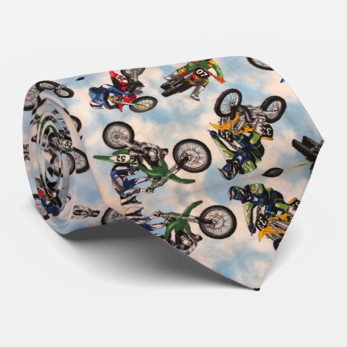 Motorbike print tie