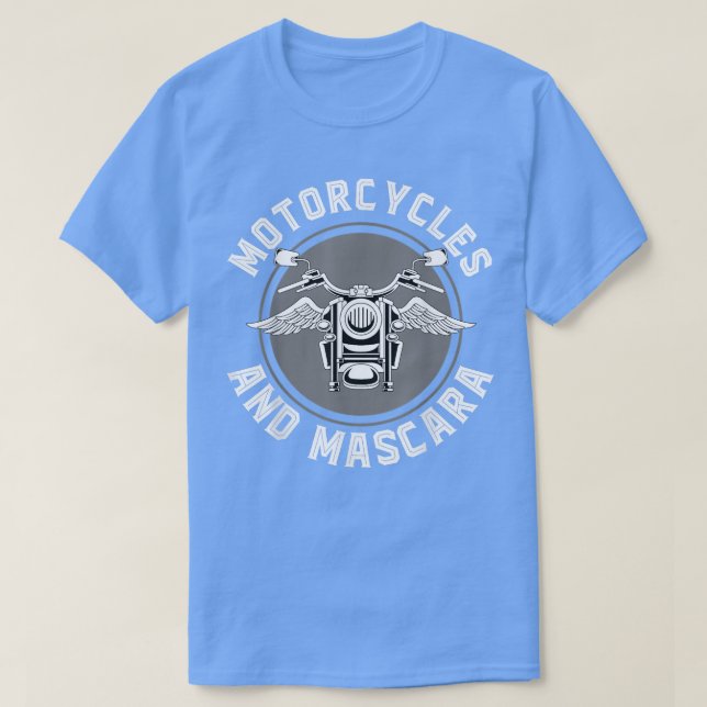 Motorbike Riding Women Motorcycles And Mascara Fun T-Shirt (Design Front)
