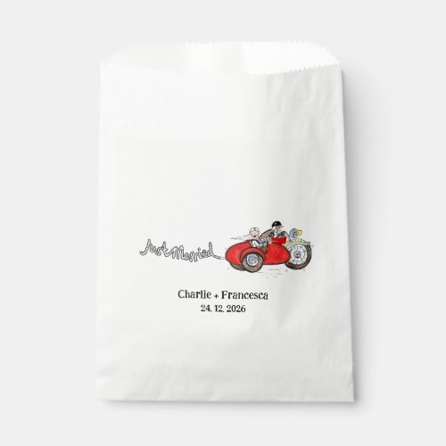Motorbike & Sidecar Bride and Groom Wedding Favor Bag
