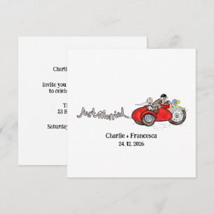 Motorbike & Sidecar Wedding Evening Invitation