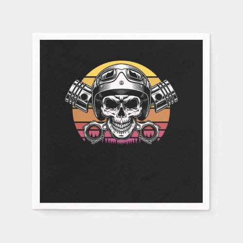 Motorbike Skull Motocross Motorcycle Dirt Bike Gif Napkins