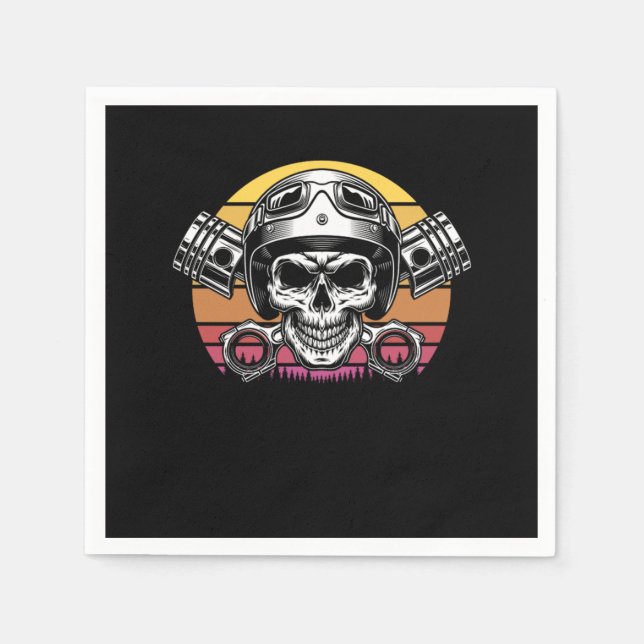 Motorbike Skull Motocross Motorcycle Dirt Bike Gif Napkins (Front)