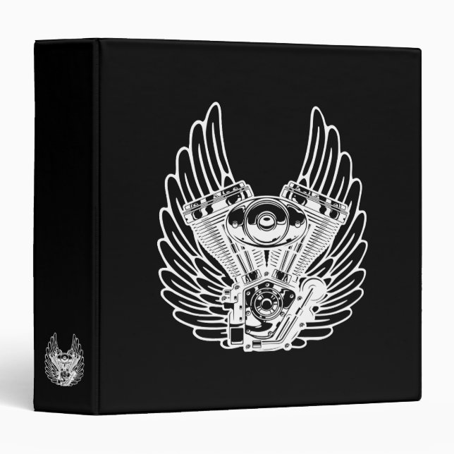 Motorbiker sign 3 ring binder (Front/Spine)