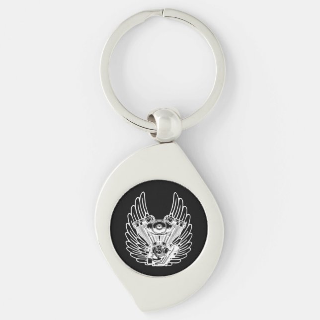 Motorbiker sign keychain (Front)