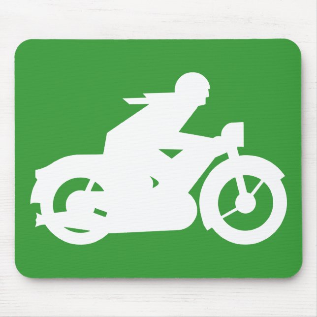 Motorbiker Silhouette Sign Mouse Pad (Front)