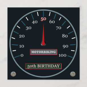 Motorbiking 50th Birthday Invitation