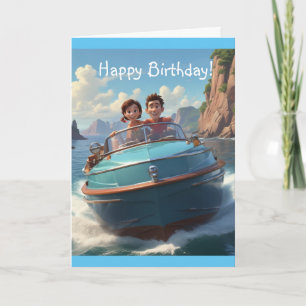 Motorboat Birthday Card