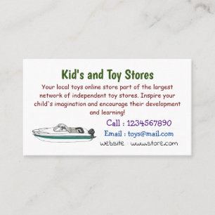 Motorboat cartoon illustration business card