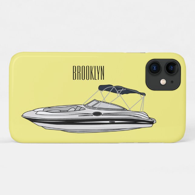 Motorboat cartoon illustration Case-Mate iPhone case (Back (Horizontal))