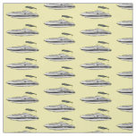 Motorboat cartoon illustration fabric