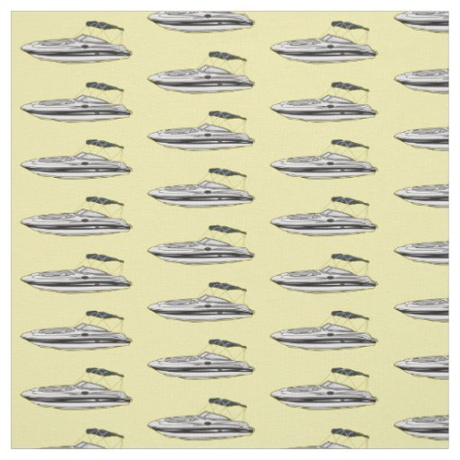 Motorboat cartoon illustration fabric